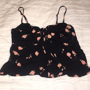 BRANDY MELVILLE flower tie front tank top
